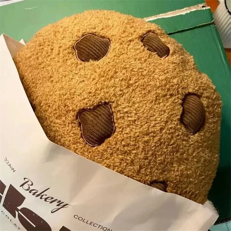 Almohada de peluche de galleta con chispas de chocolate