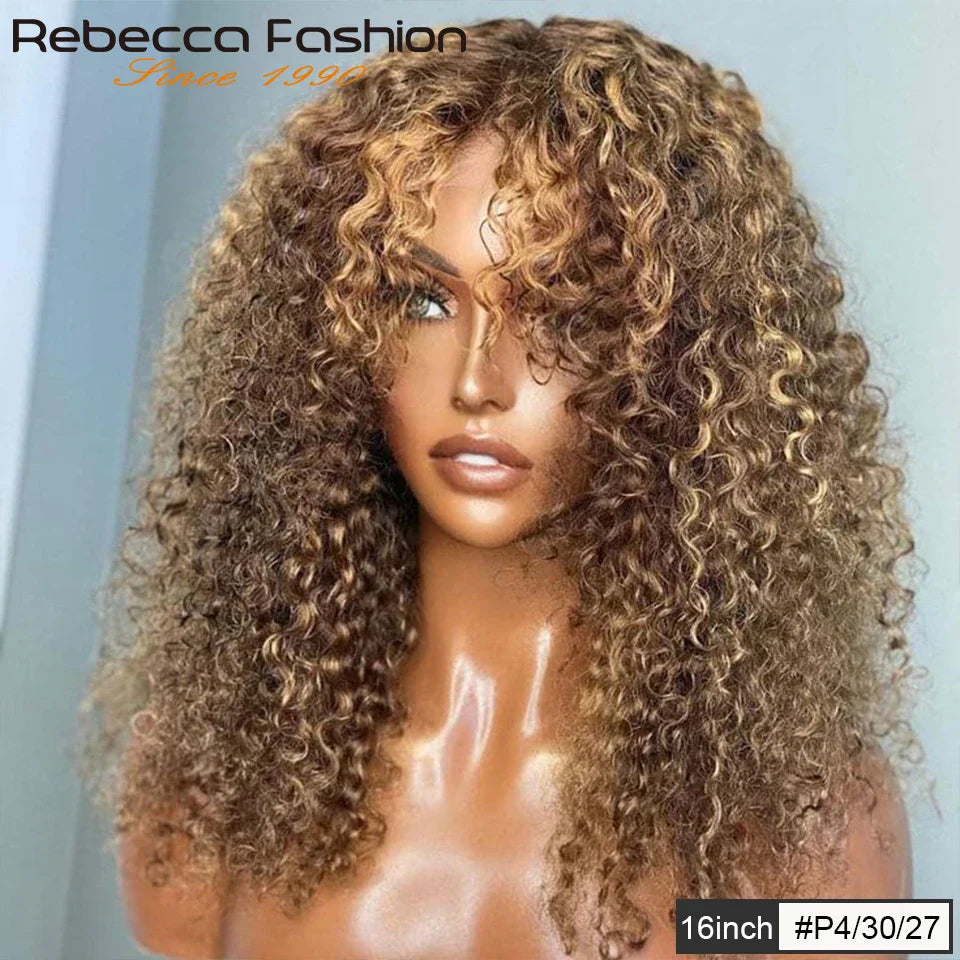 Pelucas de cabello humano Jerry Curly Short Pixie Bob Cut con flequillo, pelucas Remy Curly Bob para mujeres negras, peluca Full Machine Made #1B 1B/99J