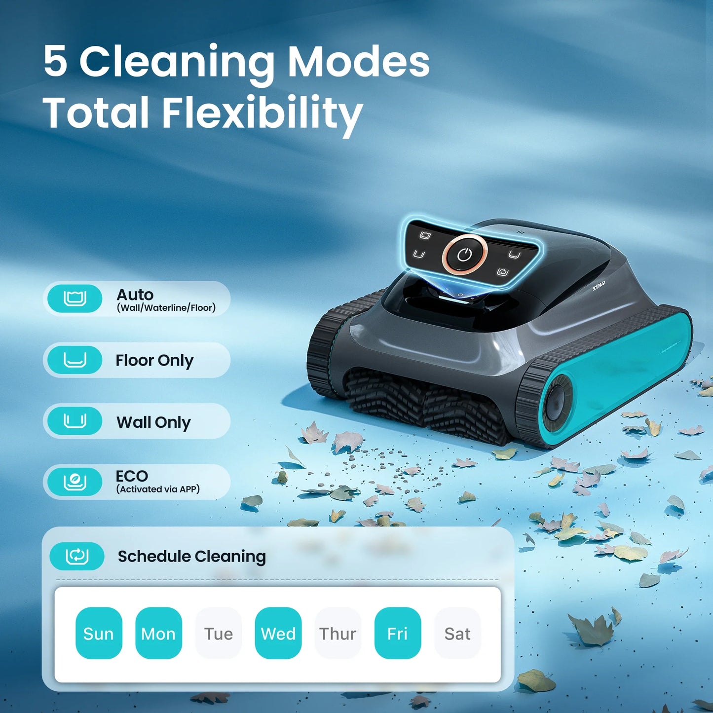 Aiper Scuba S1 Pool Cleaner Robot, Floor, Wall, Waterline, 270-Min