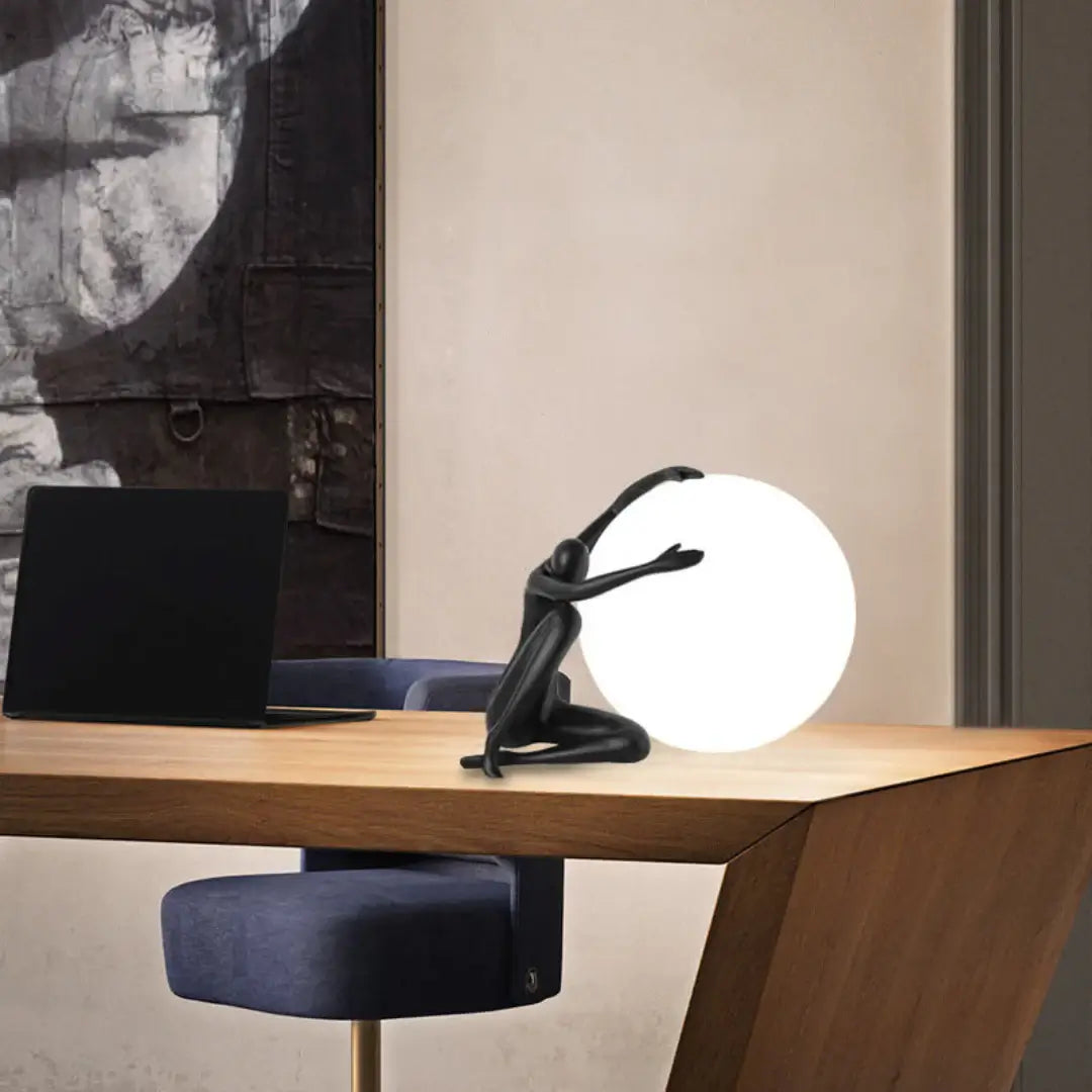Lámpara de Mesa Redonda con Carácter Abstracto