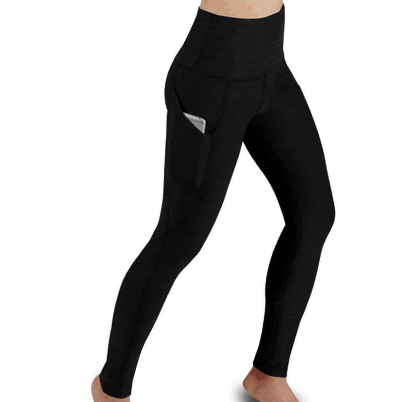 Leggings de entrenamiento elásticos de cintura alta con control de abdomen