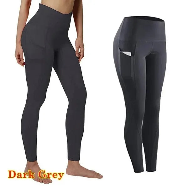 Leggings de entrenamiento elásticos de cintura alta con control de abdomen