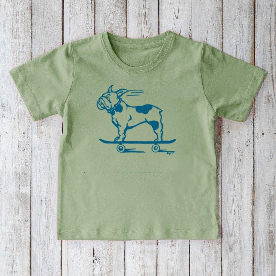 French Bulldog on Skateboard T-Shirt for Kids