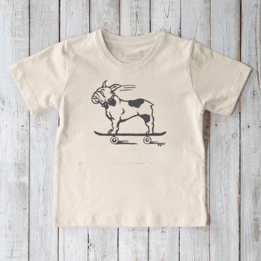 French Bulldog on Skateboard T-Shirt for Kids