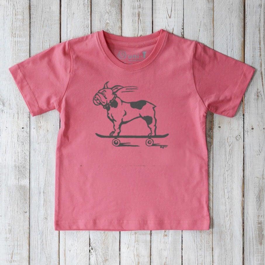 French Bulldog on Skateboard T-Shirt for Kids