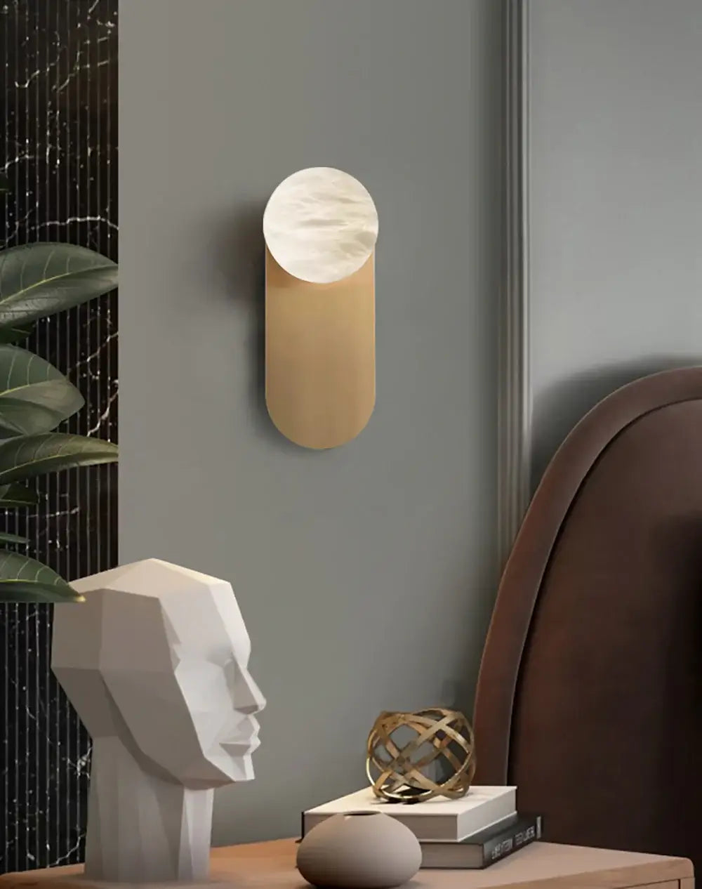 Lámpara de pared Adrion de Cobre y Alabastro