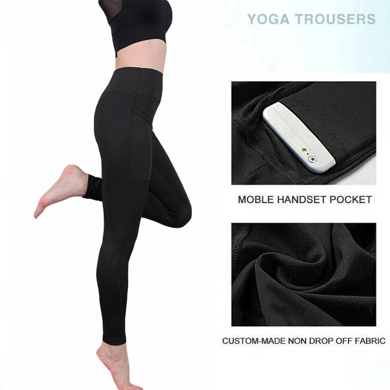 Leggings de entrenamiento elásticos de cintura alta con control de abdomen