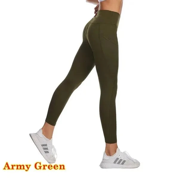 Leggings de entrenamiento elásticos de cintura alta con control de abdomen