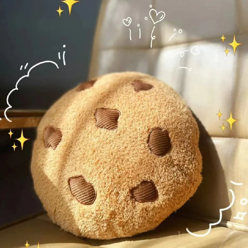 Almohada de peluche de galleta con chispas de chocolate