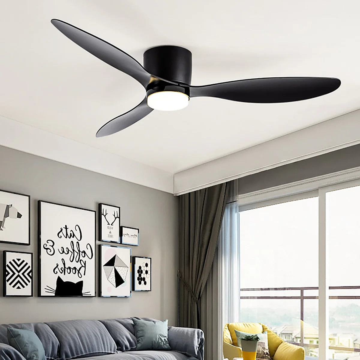 Ventilador de Techo de Madera Aerodinámico con Luz