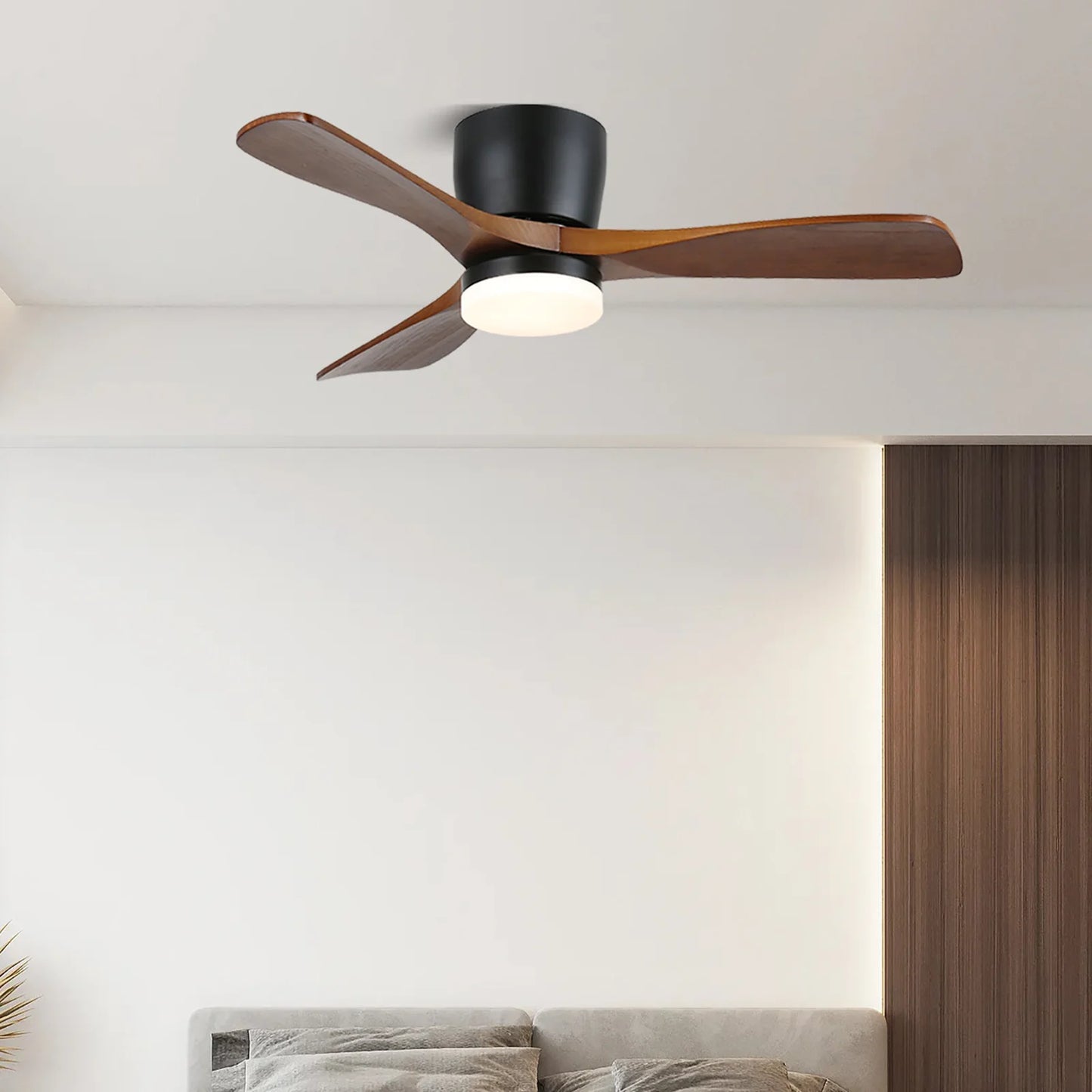 Ventilador de Techo de Madera Aerodinámico con Luz