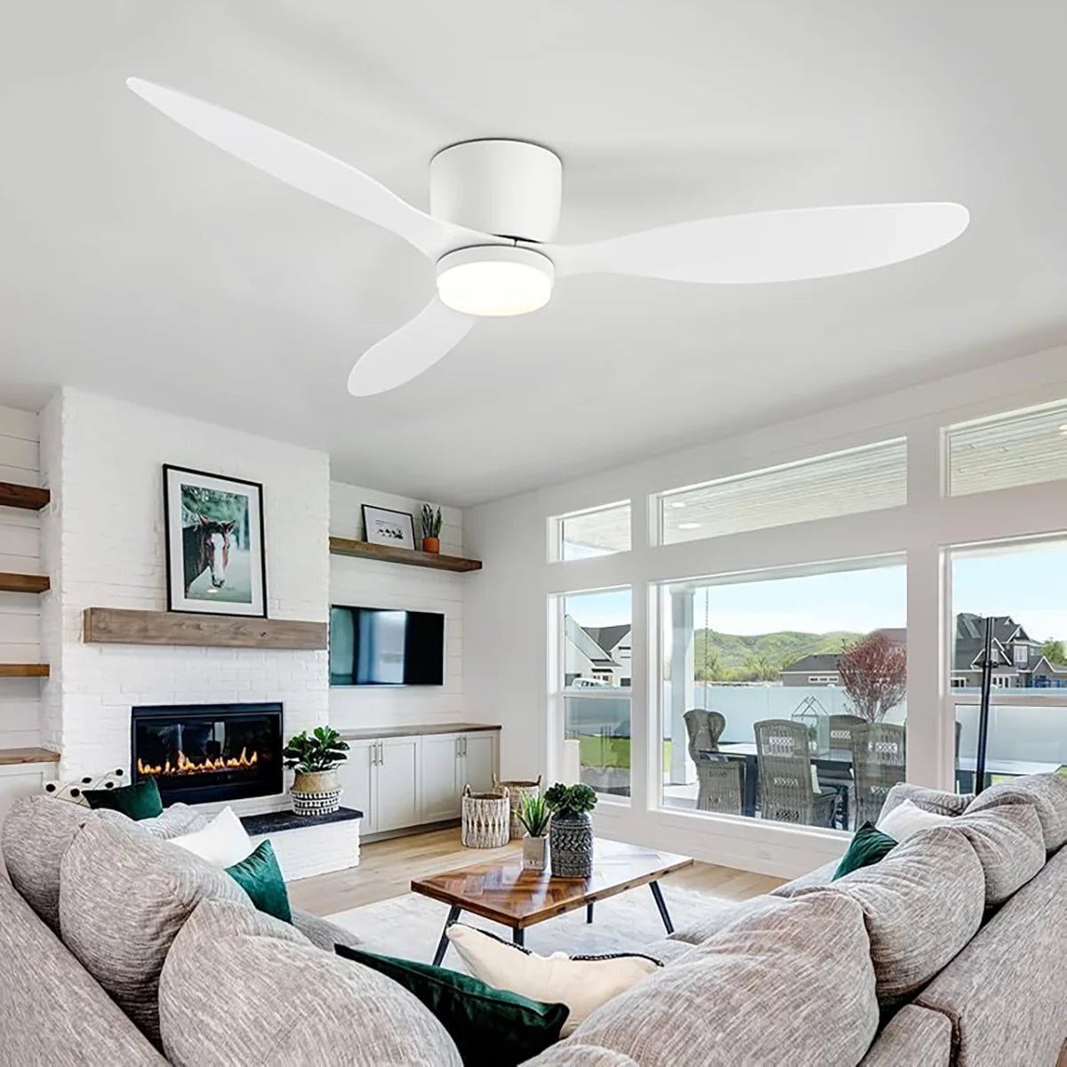 Ventilador de Techo de Madera Aerodinámico con Luz