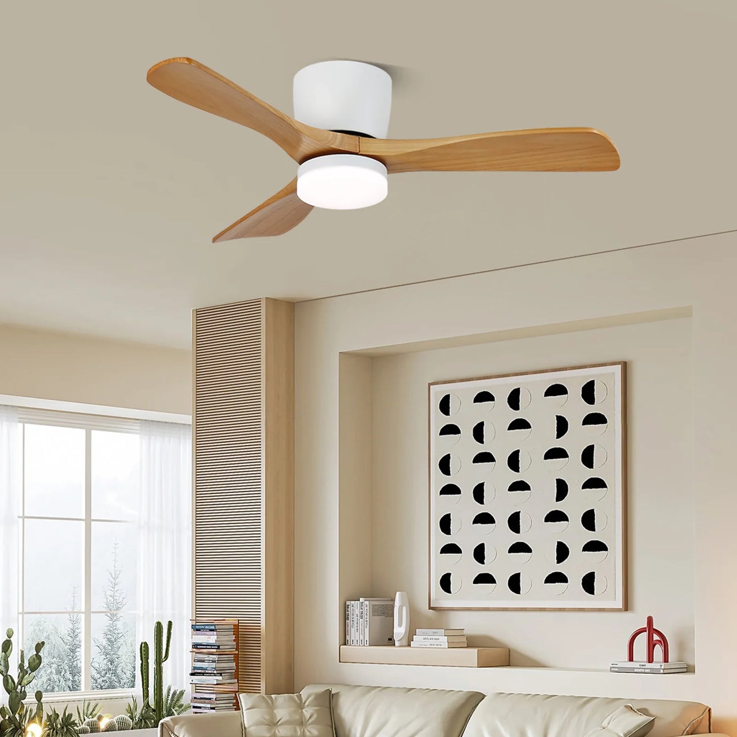 Ventilador de Techo de Madera Aerodinámico con Luz