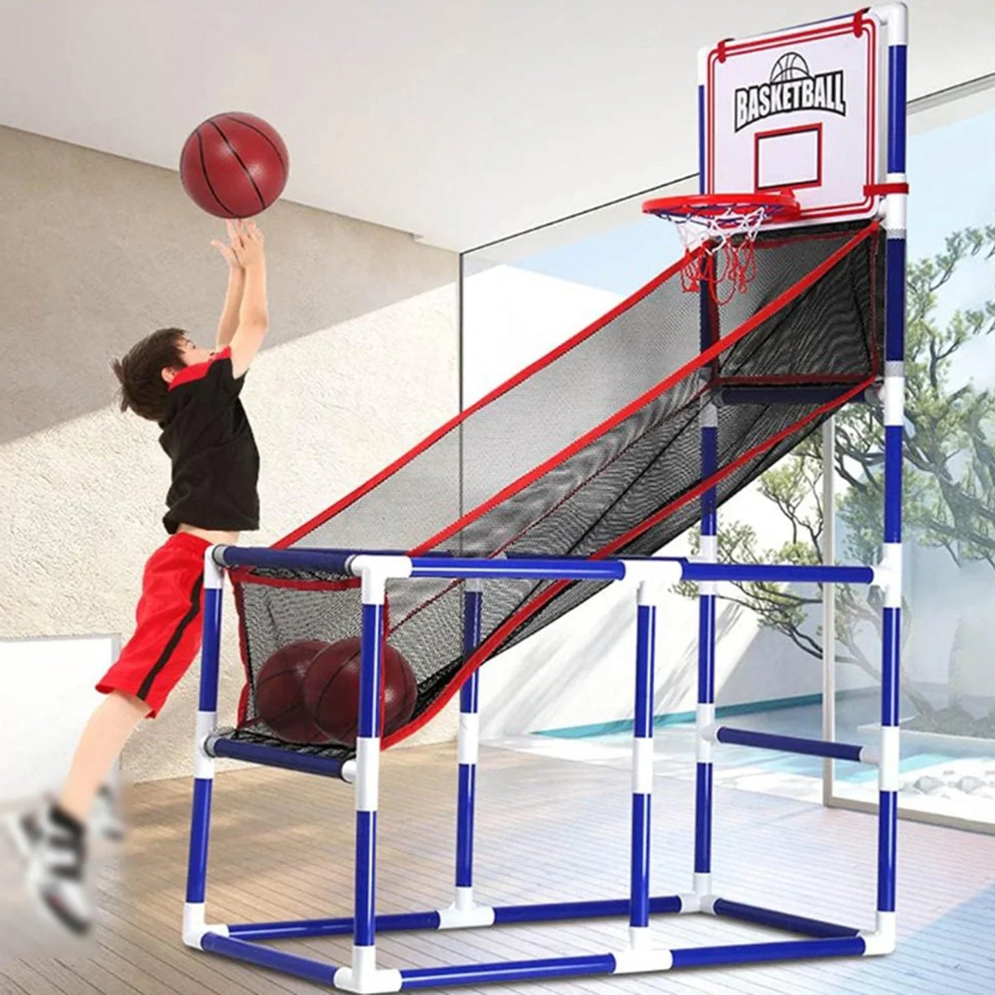 Arcade Basketball Game Set Adjustable Height Gifts with Mini Hoop Boy Toys for Home Party Yard Carnival Family Parent Child Game
