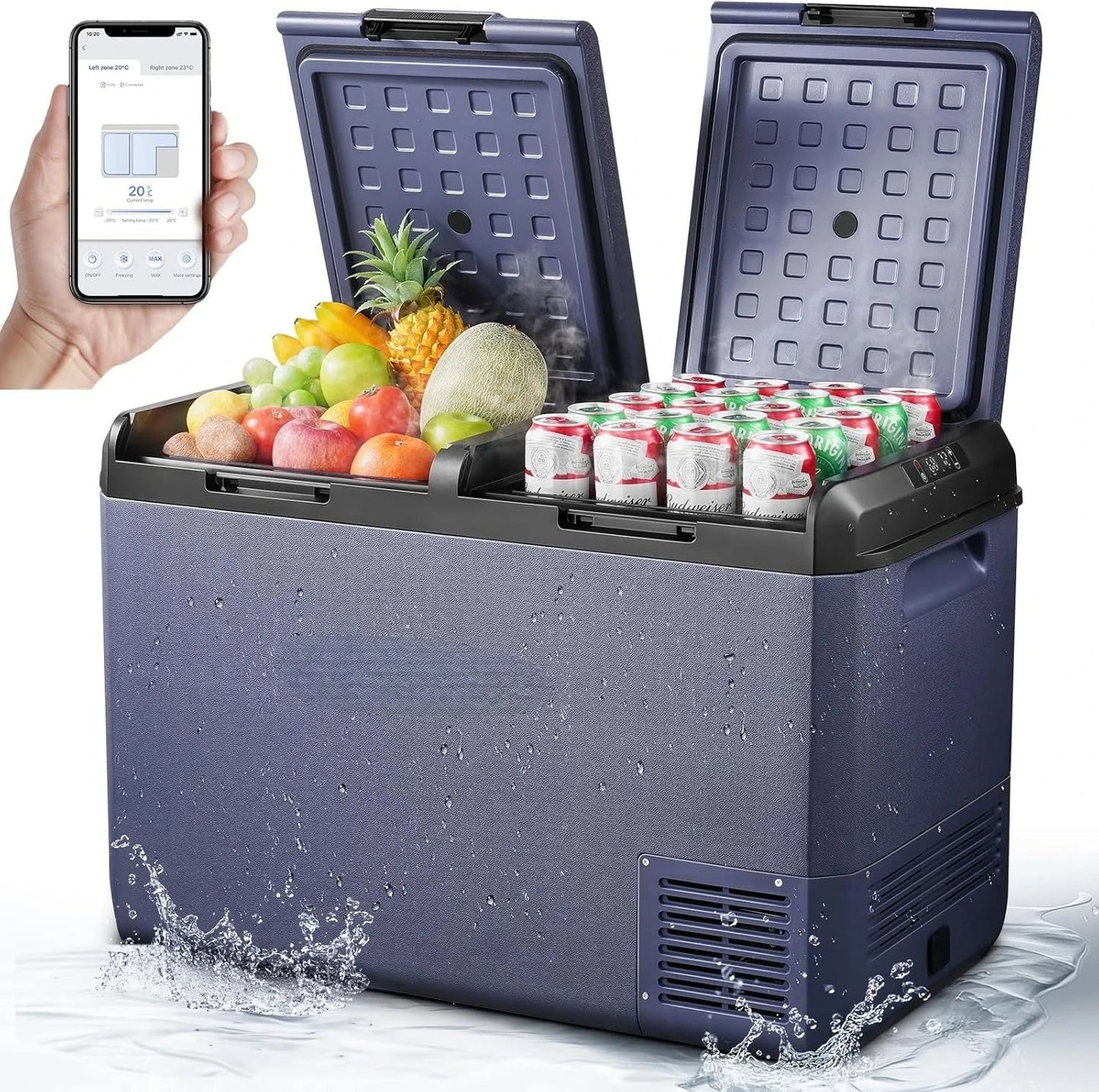 12 Volt Car Refrigerator, 79qt(75l) IPX4 Waterproof Electric Cooler