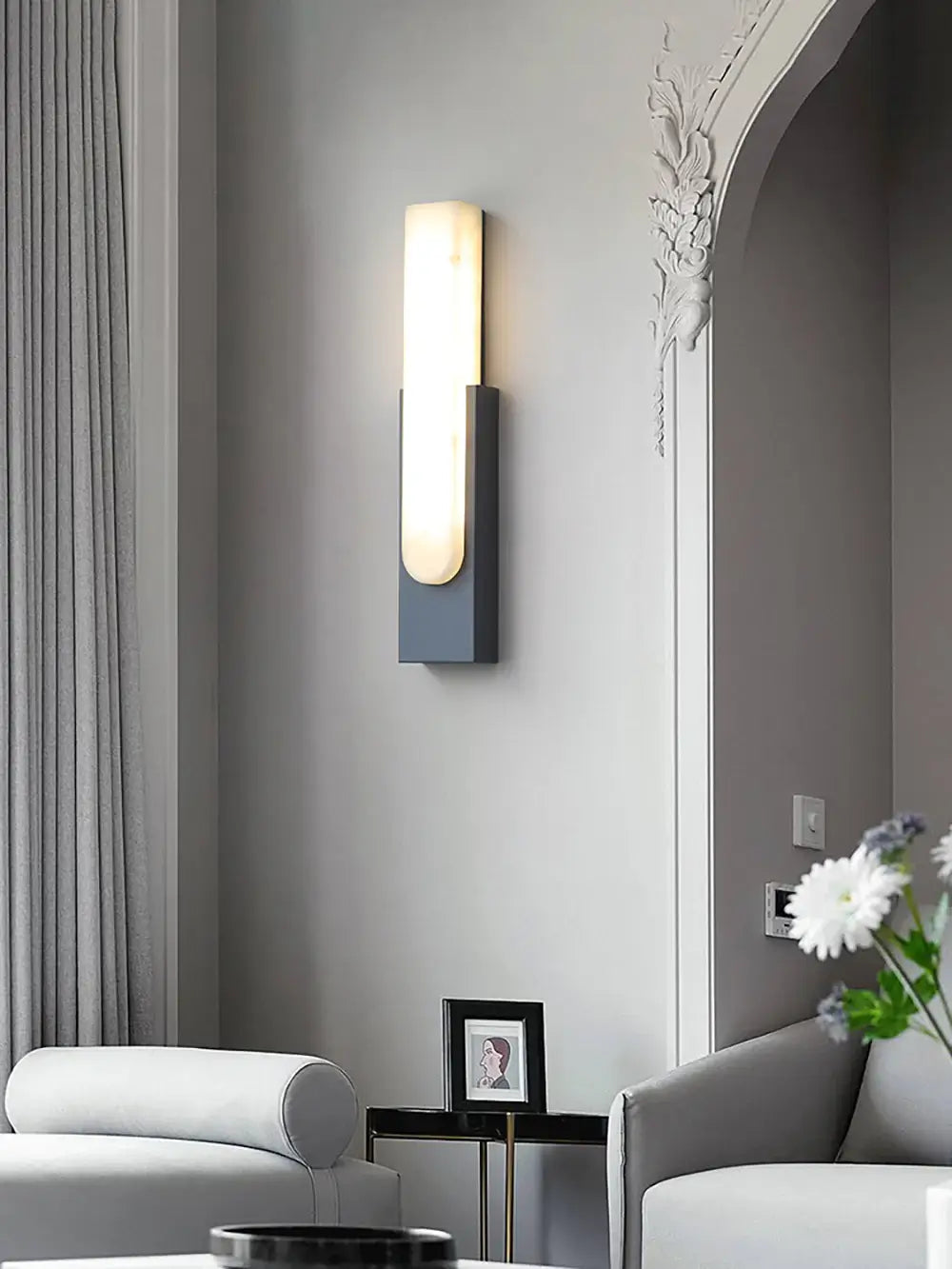 Aplique de pared Agatha Alabaster Cobre