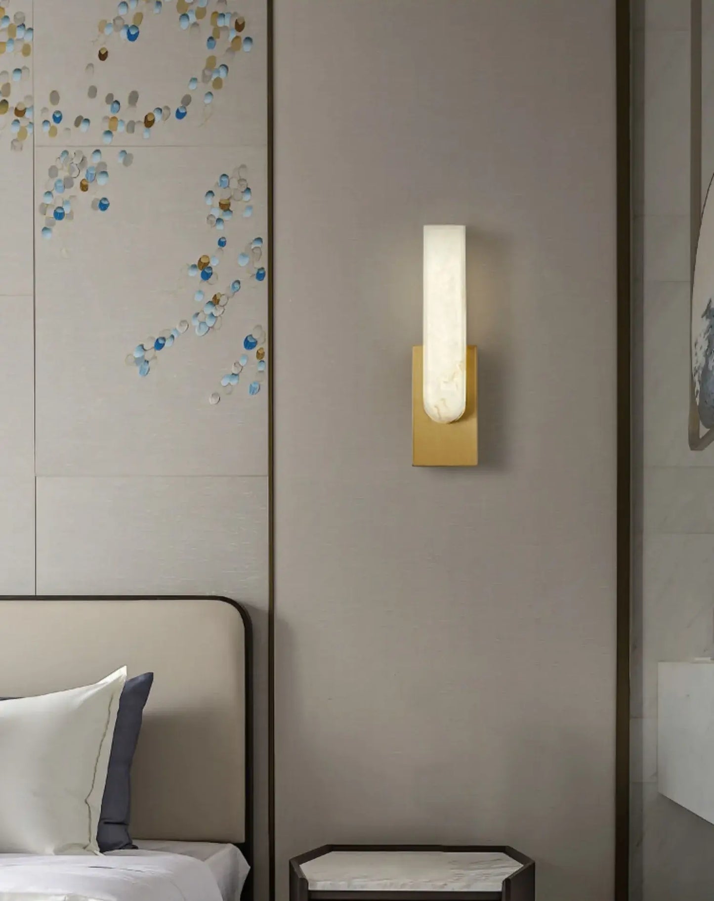 Aplique de pared Agatha Alabaster Cobre