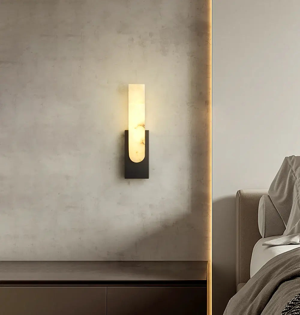 Aplique de pared Agatha Alabaster Cobre