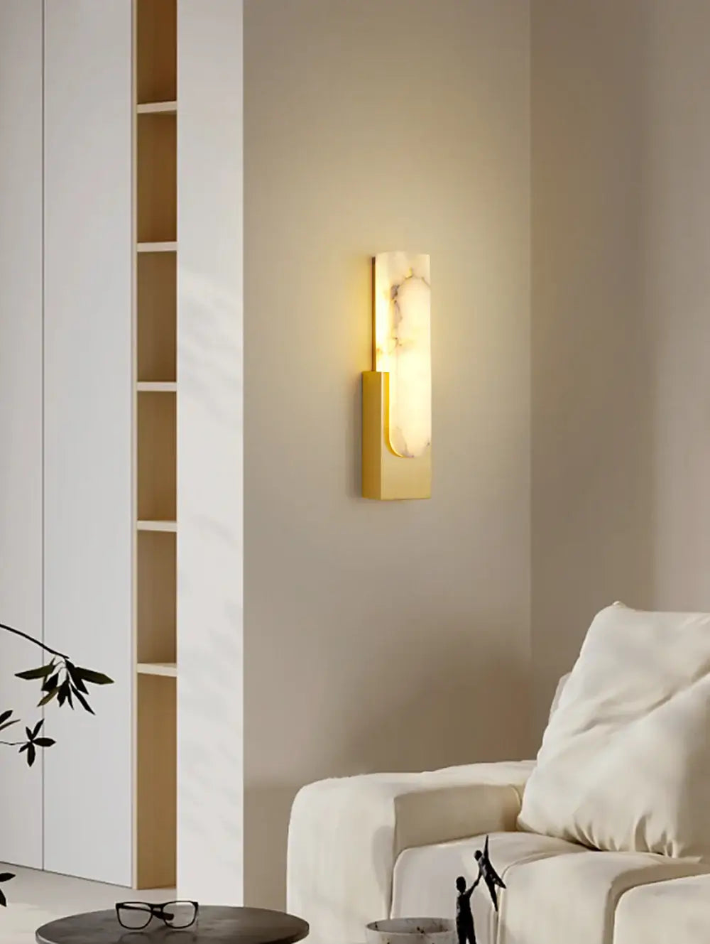 Aplique de pared Agatha Alabaster Cobre