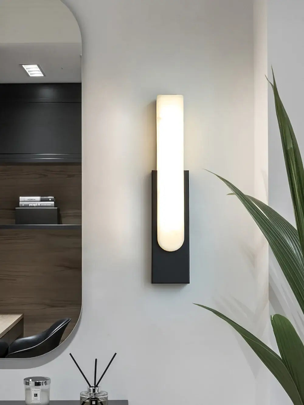 Aplique de pared Agatha Alabaster Cobre