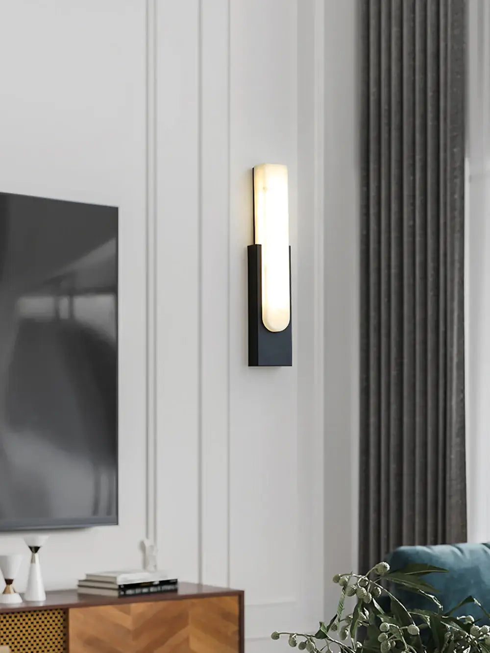 Aplique de pared Agatha Alabaster Cobre