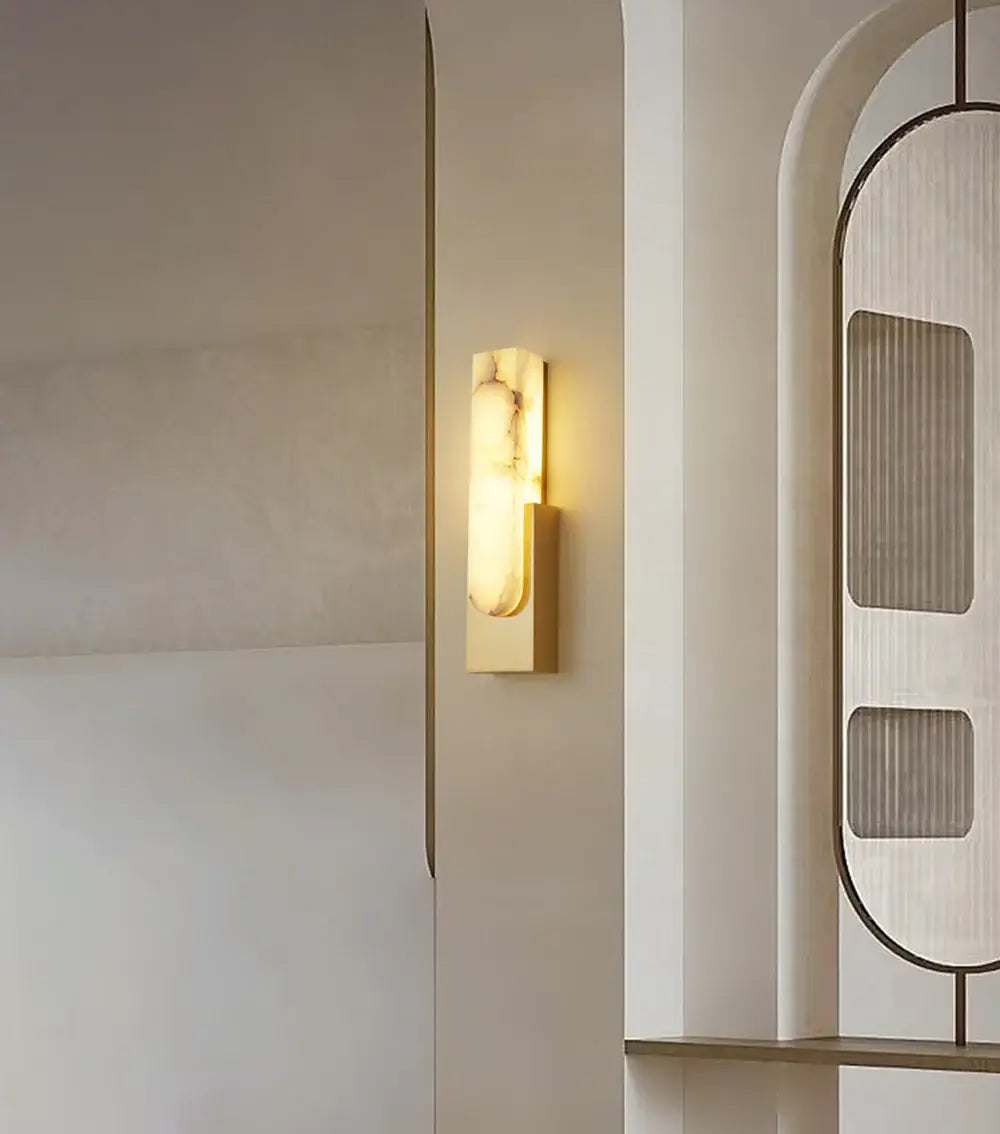 Aplique de pared Agatha Alabaster Cobre