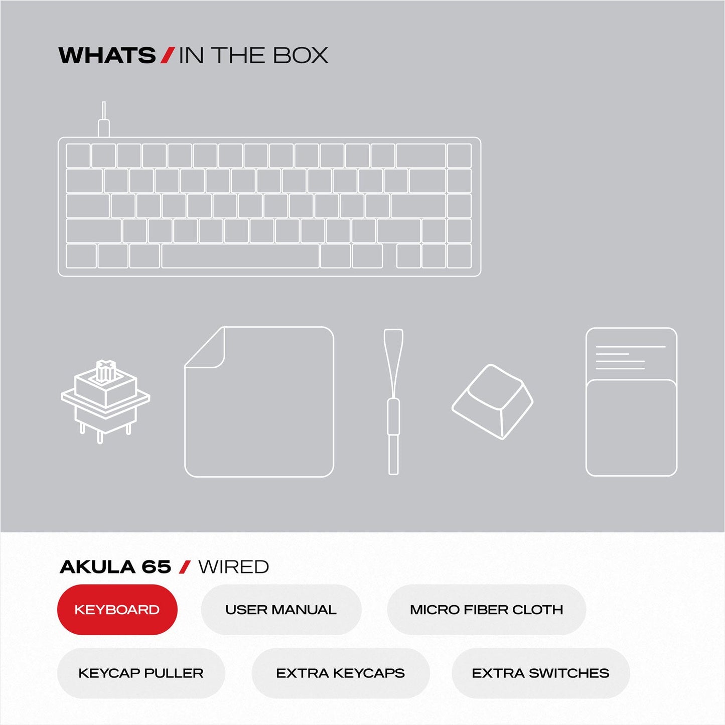 Akula 65 Lite | Compact 65% Wired Gaming Keyboard