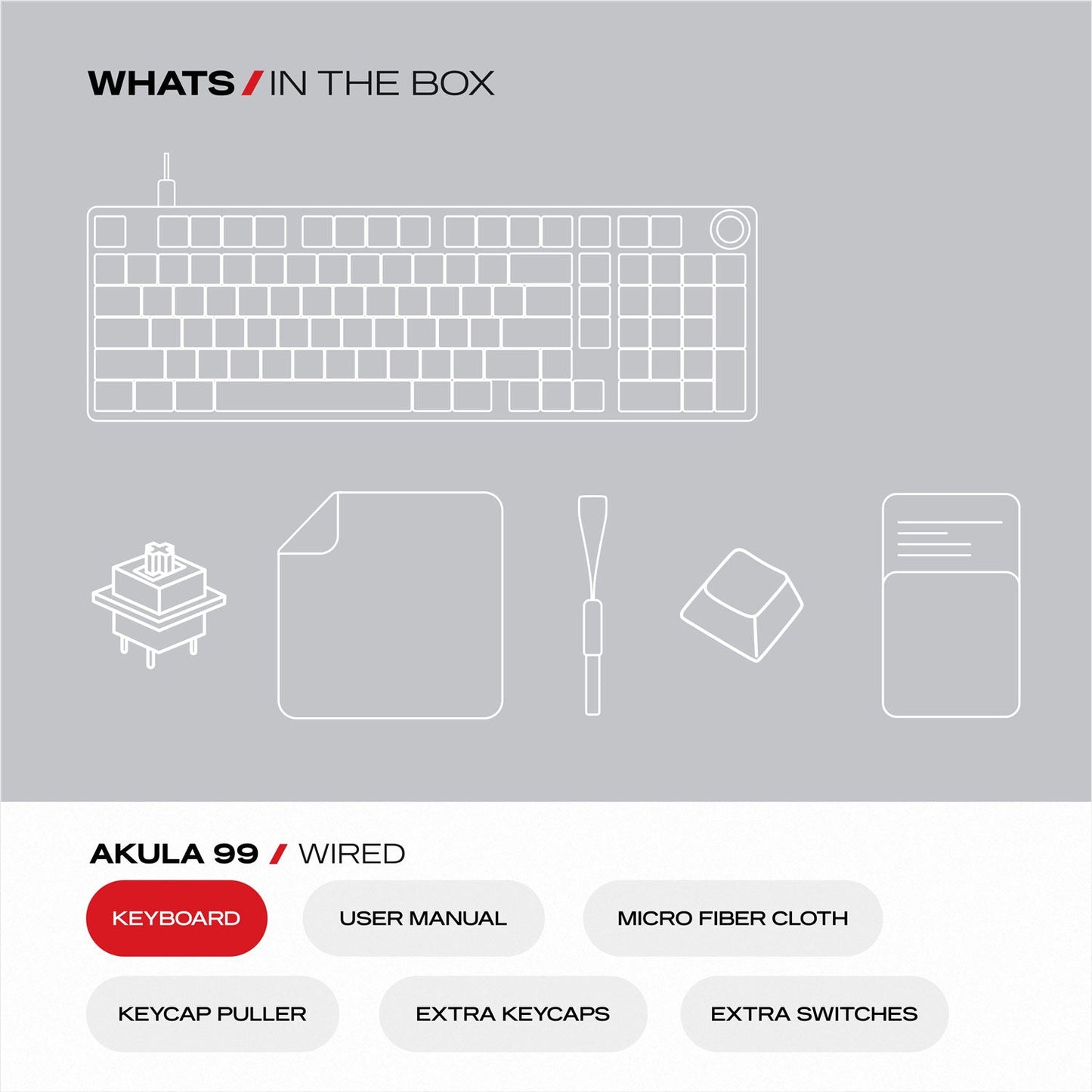 Akula 99 Lite | Compact Full-Size Wired Gaming Keyboard