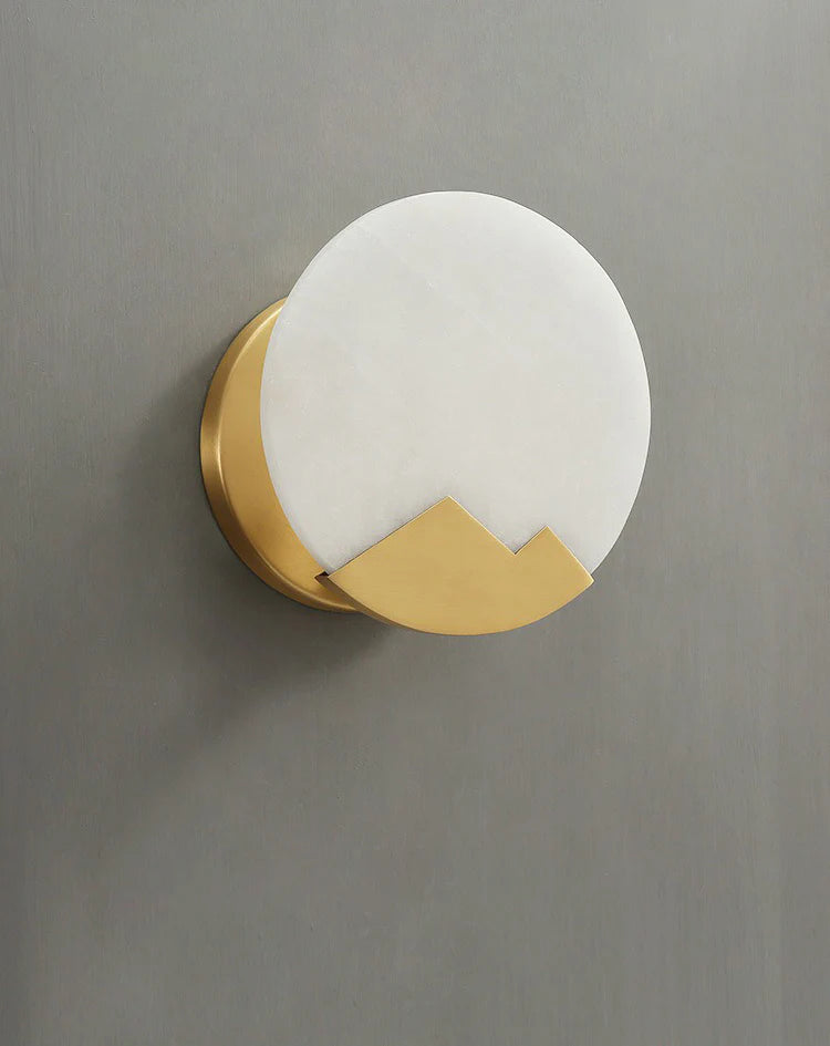Aplique de pared de latón y alabastro