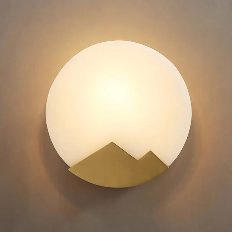 Aplique de pared de latón y alabastro
