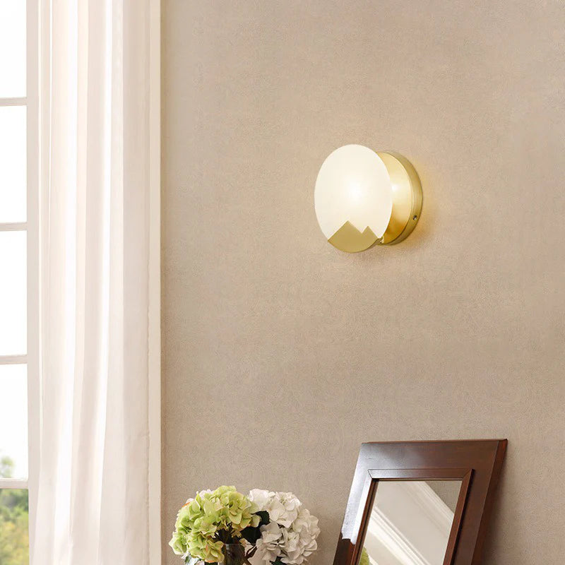 Aplique de pared de latón y alabastro