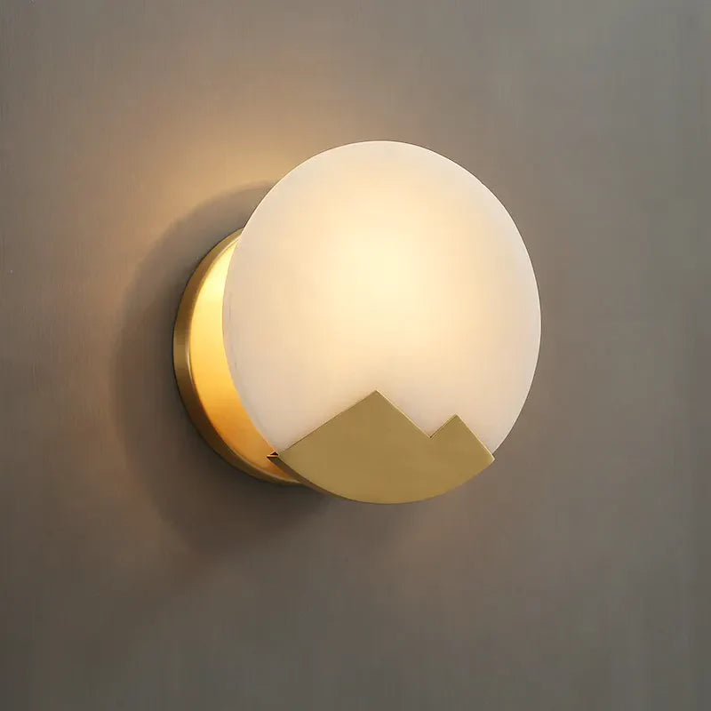 Aplique de pared de latón y alabastro