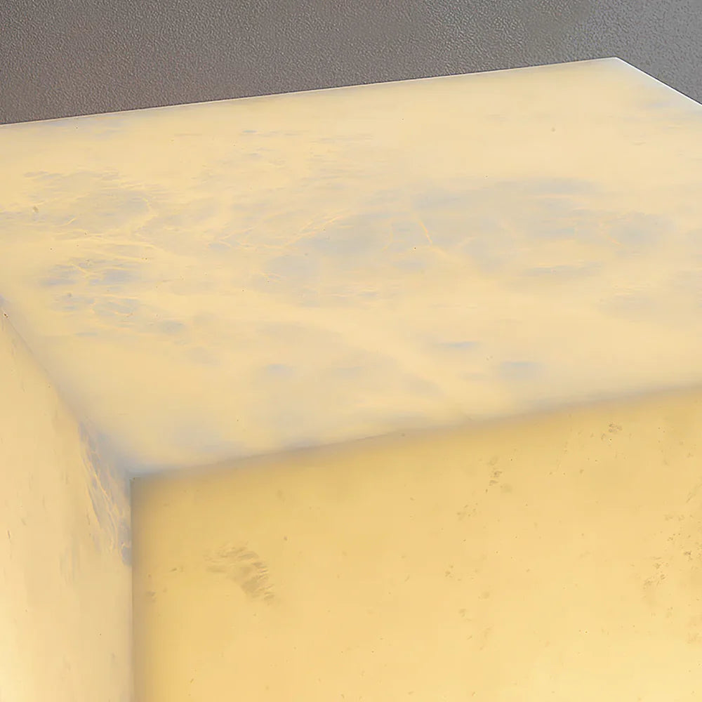 Lámpara de Mesa Cúbica de Alabastro