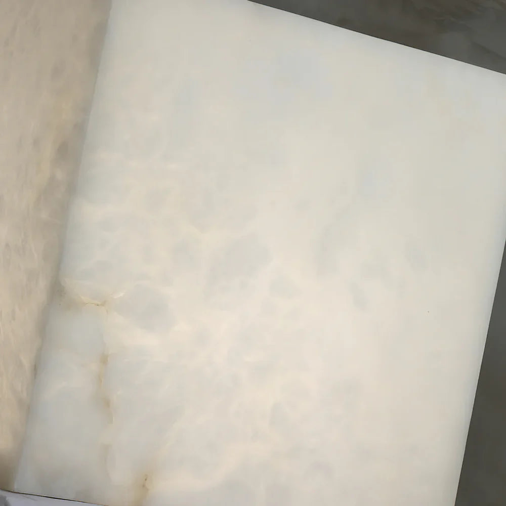 Lámpara de Mesa Cúbica de Alabastro