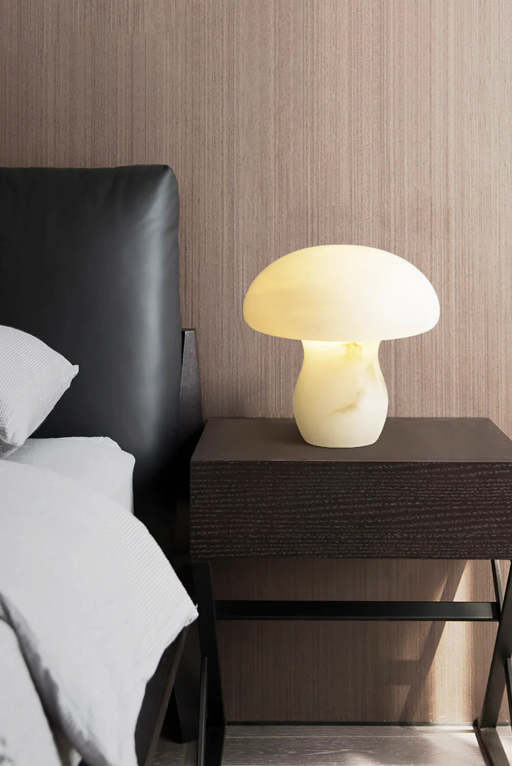 Lámpara de mesa hongo de alabastro