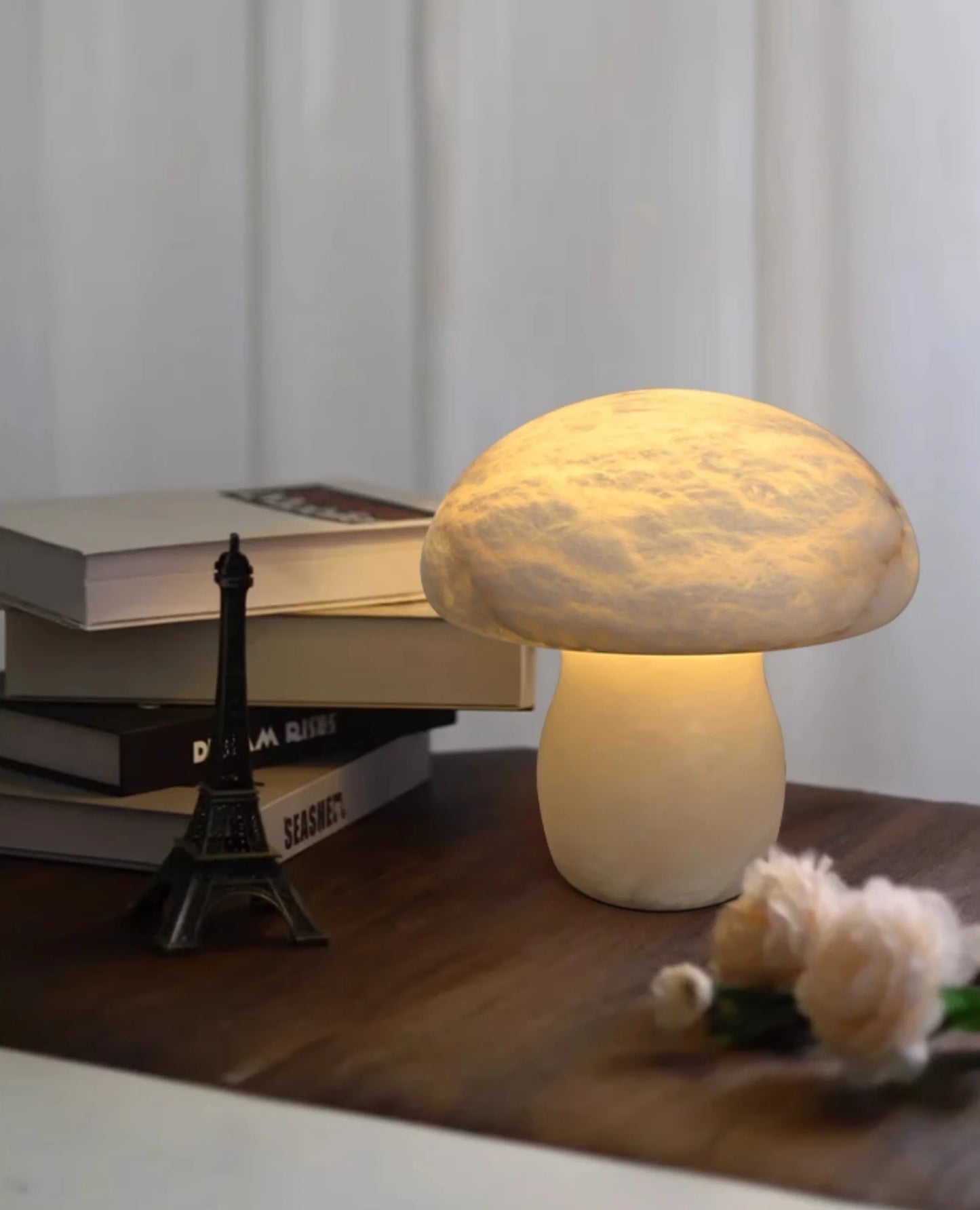 Lámpara de mesa hongo de alabastro