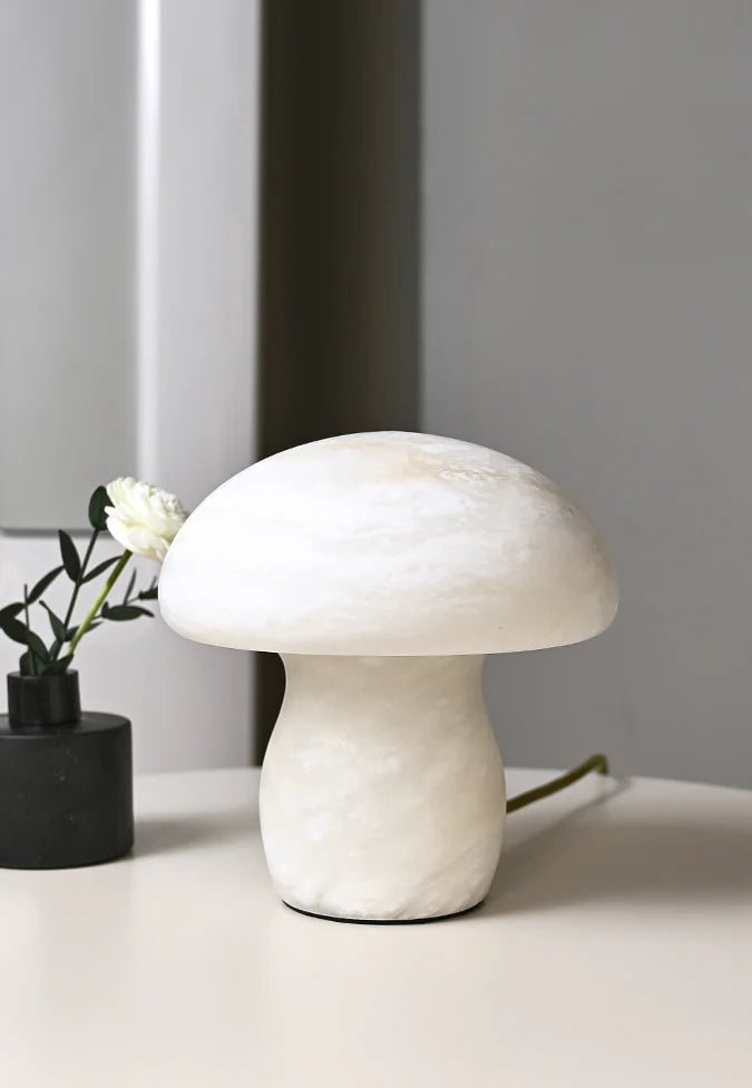 Lámpara de mesa hongo de alabastro