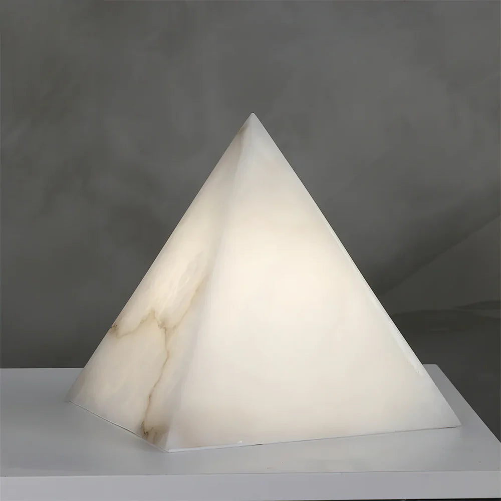 Lámpara de Mesa Piramidal de Alabastro