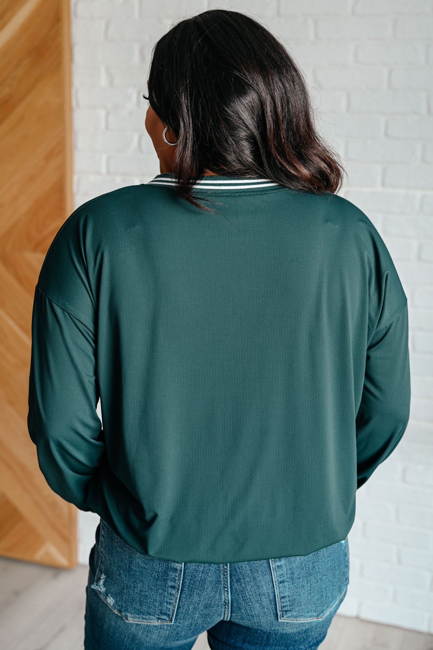 Sudadera con cuello de pico All Out Comfort en Verde Medianoche