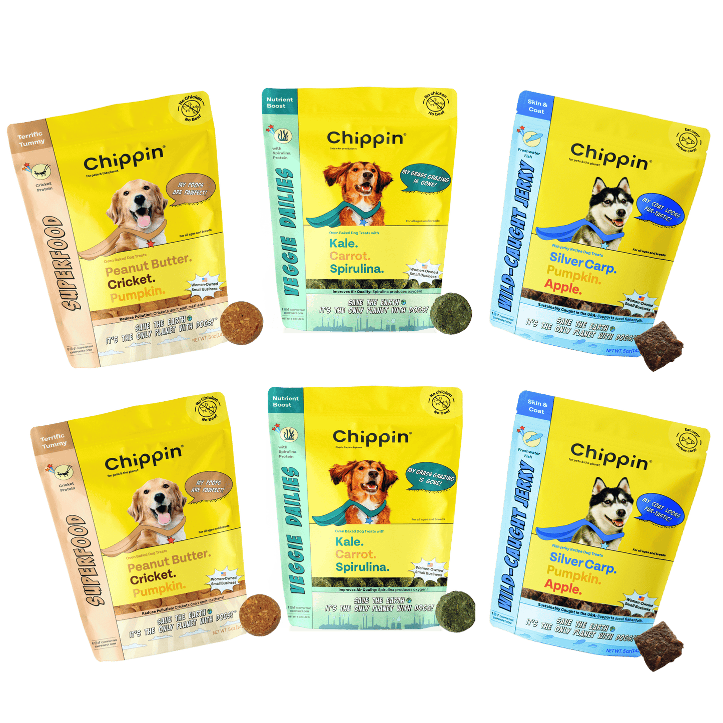 Premios para perros hipoalergénicos, paquete de 6
