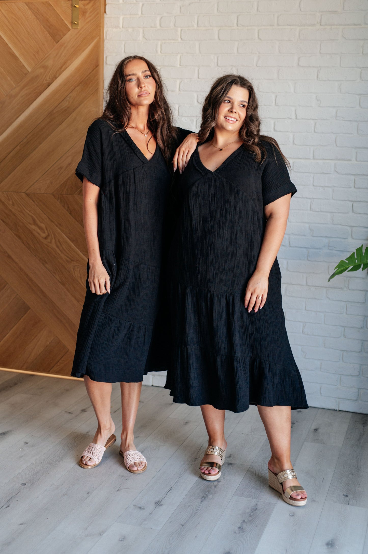 Vestido con mangas tipo kimono Always Learning en negro