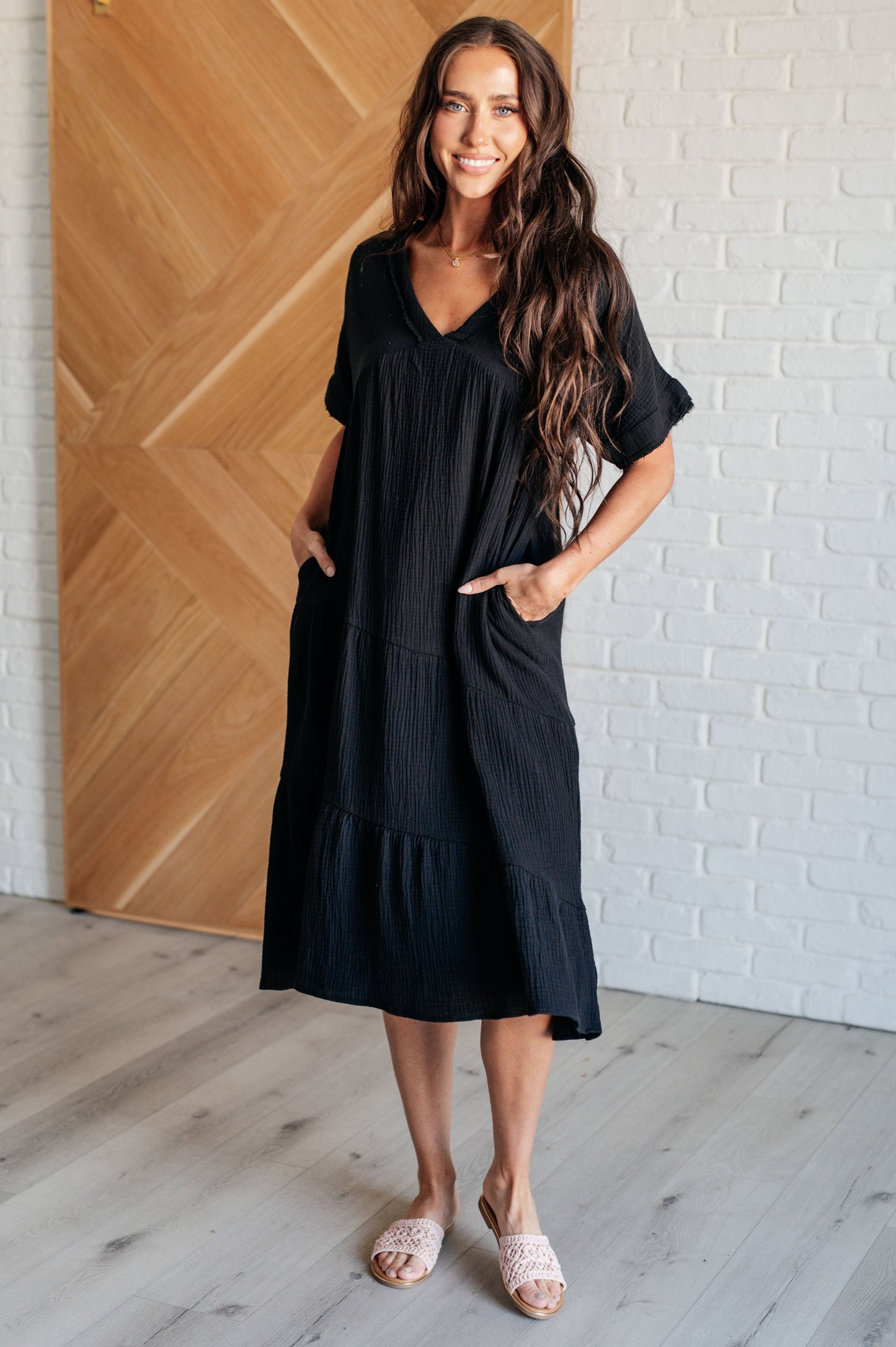 Vestido con mangas tipo kimono Always Learning en negro