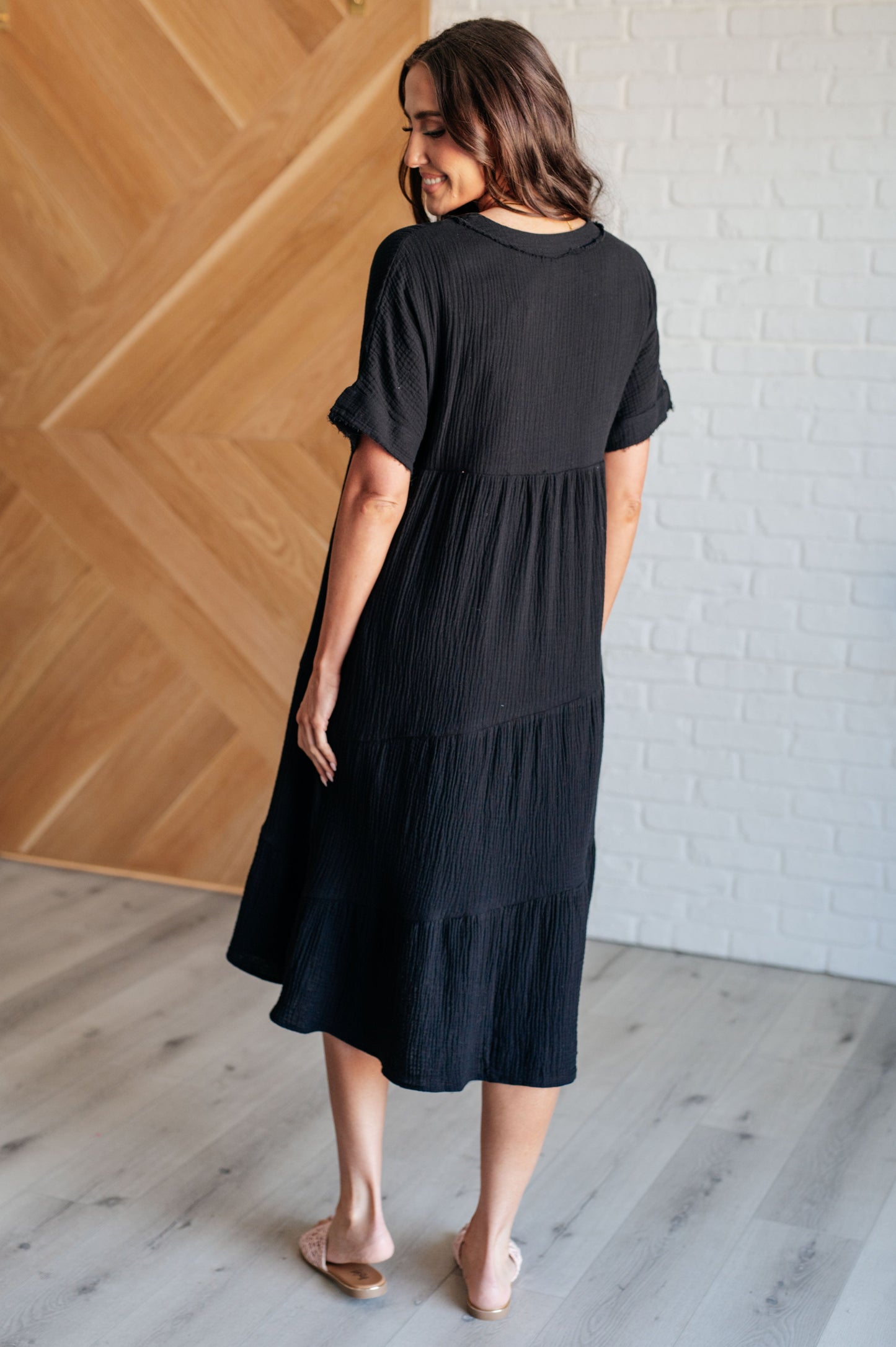 Vestido con mangas tipo kimono Always Learning en negro