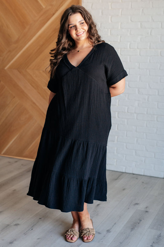 Vestido con mangas tipo kimono Always Learning en negro