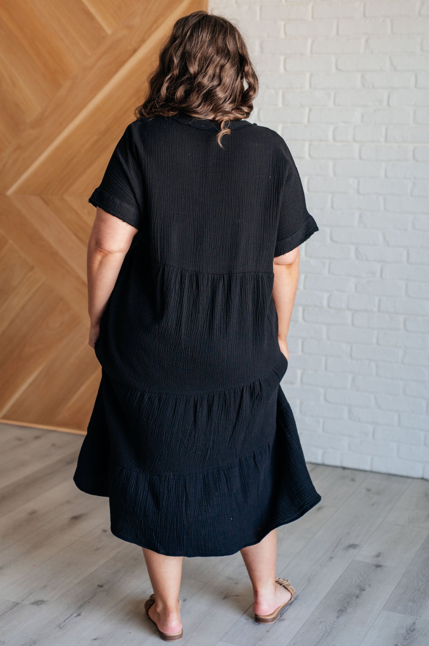 Vestido con mangas tipo kimono Always Learning en negro