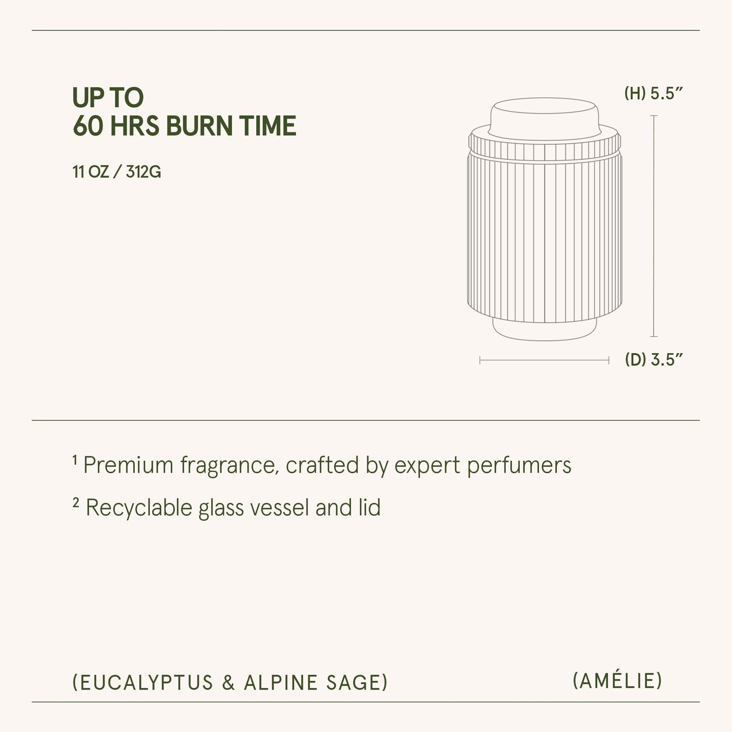 Amélie –  Eucalyptus & Alpine Sage Candle