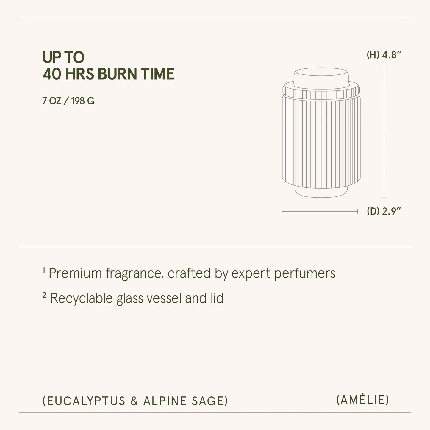 Amélie –  Eucalyptus & Alpine Sage Candle
