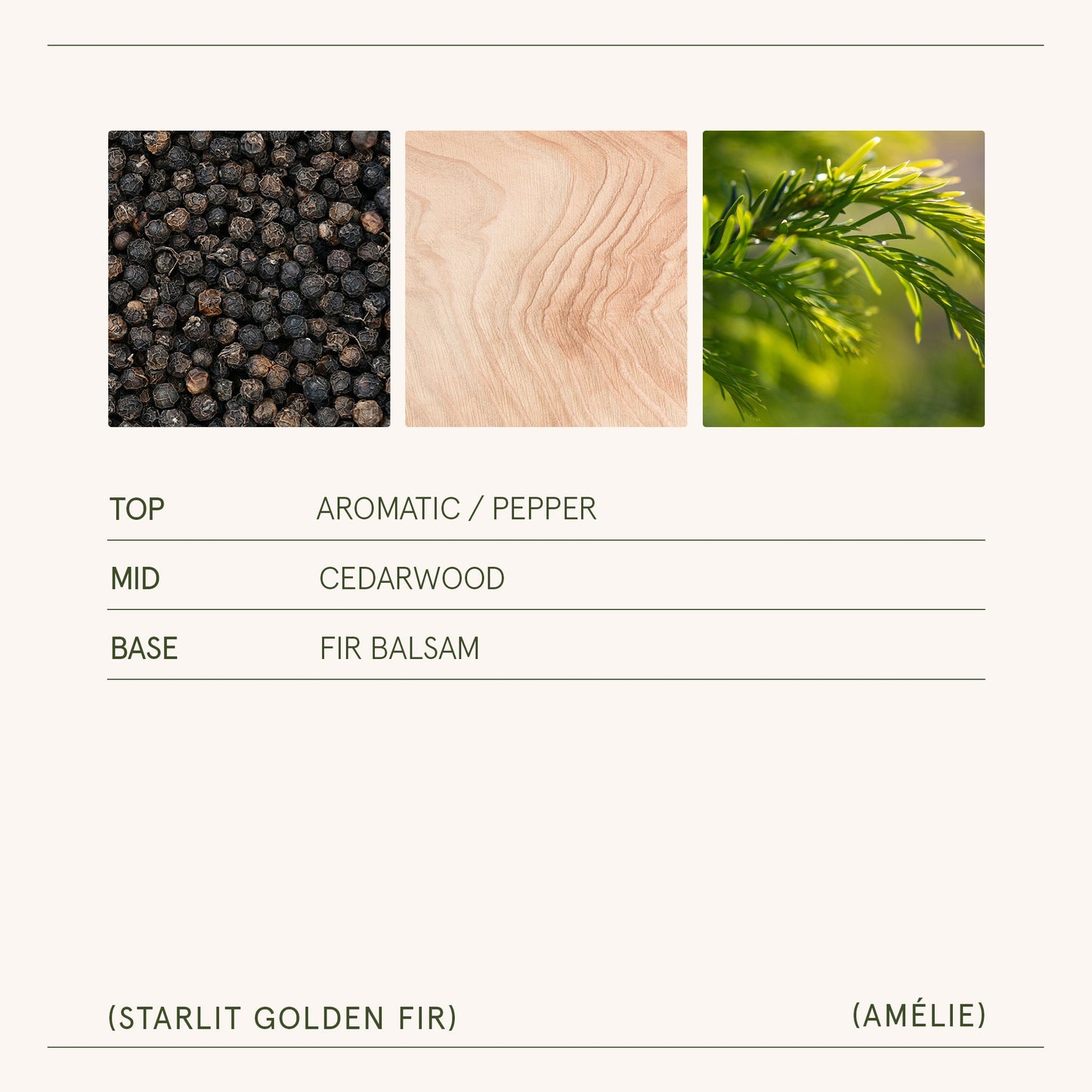 Amélie – Starlit Golden Fir 3oz Candle