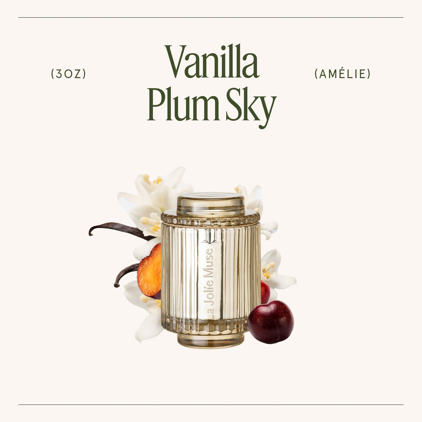 Amélie – Vanilla Plum Sky 3oz Candle