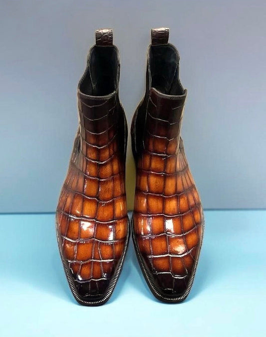 Maurice Cincinnati Custom Made Alligator Boot - Cognac